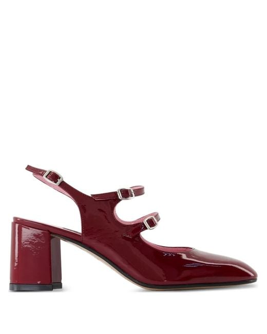 CAREL PARIS Red 50Mm Banana Patent-Leather Buckle Pumps