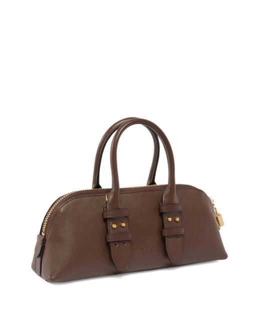 Pinko Brown Leather Top-Handle Tote Bag
