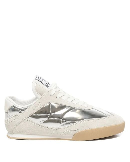 Chloé White Kick Metallic-Sneakers