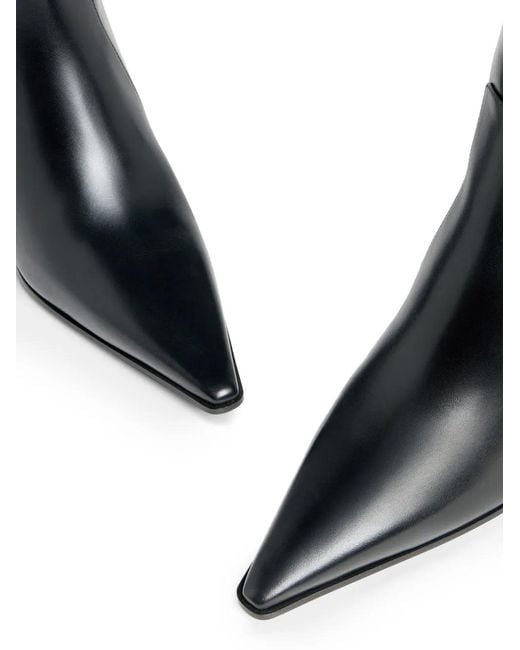 DSquared² Black Metal-Bar Heeled Ankle Boots