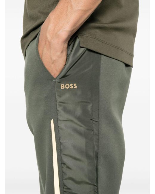 Pantalones de chándal con logo en relieve Boss de hombre de color Green