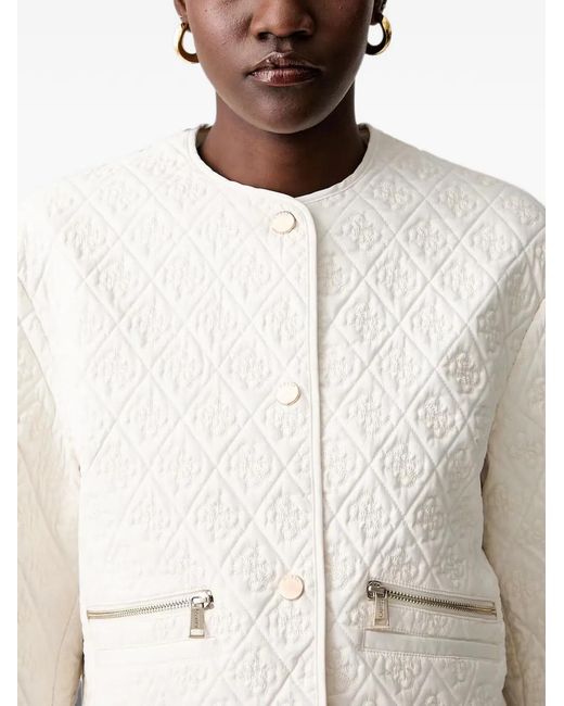Guess White Logo Quilted Jacket