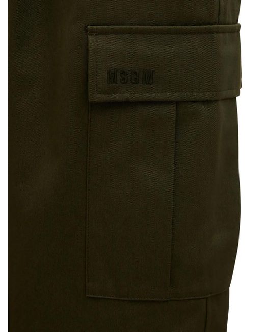 MSGM Green Cargo-Pocket Trousers for men