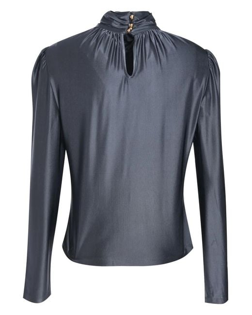 Rabanne Blue High-Neck Top