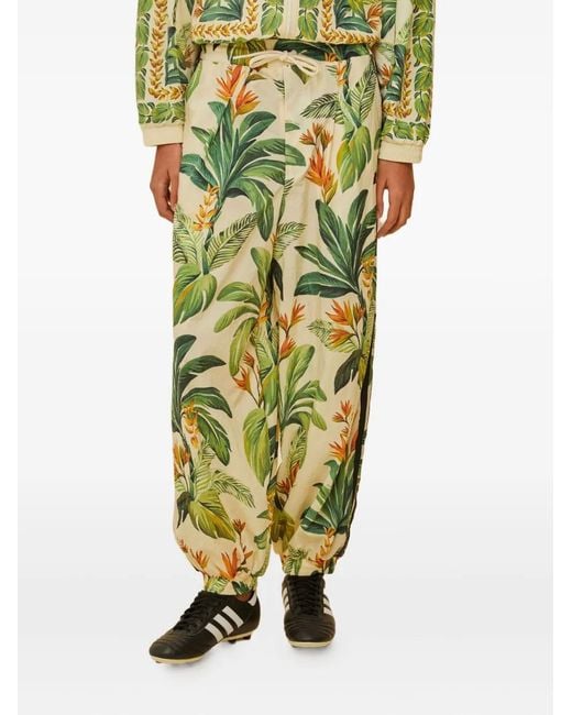 Farm Rio Green X Adidas Tropical Breeze-Print Trousers