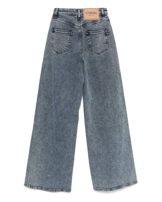Iceberg Blue Five-Pocket Flared Jeans
