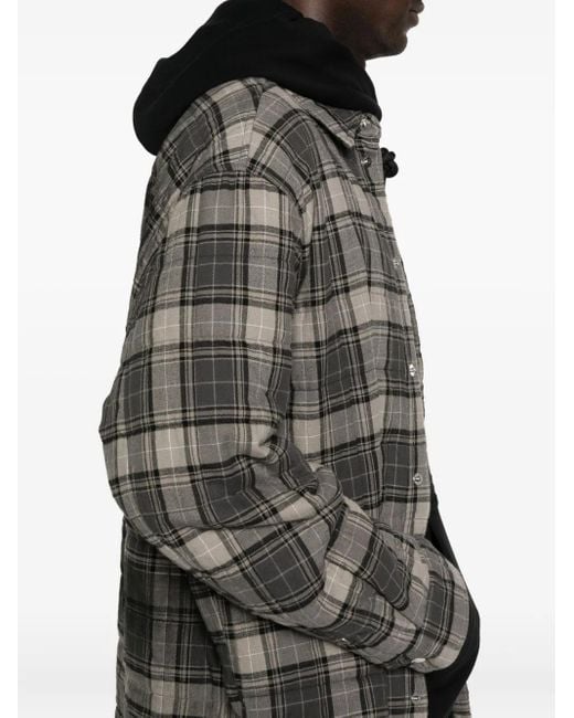 Off-White c/o Virgil Abloh Gray Checked Quilted Shirt Jacket for men