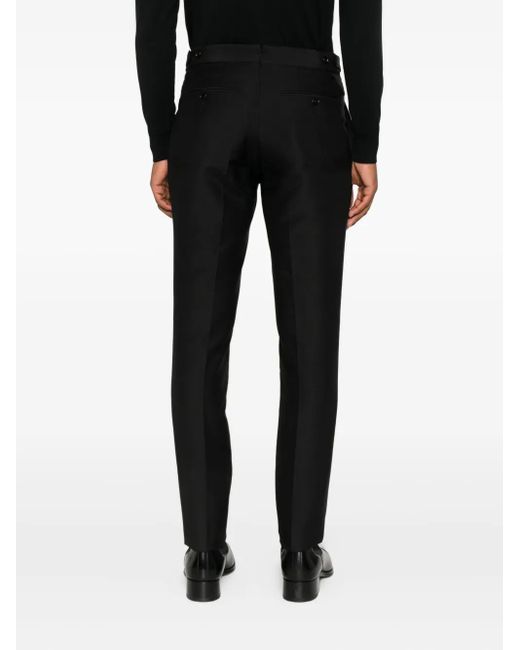 Tom Ford Black Flat-Front Trousers for men