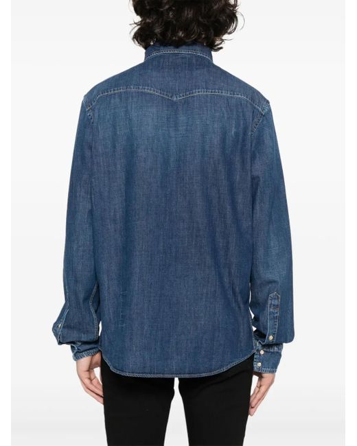 Jacob Cohen Blue Denim Shirts for men