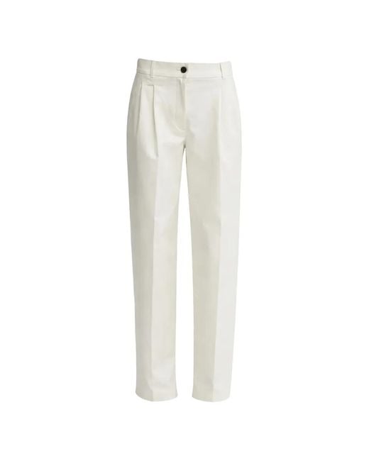Calvin Klein White Pleat-Detail Trousers