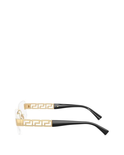 Versace Natural Greca-Detail Rectangle-Frame Glasses