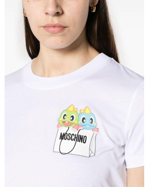 Moschino White Puzzle Bobble Cotton T-shirt