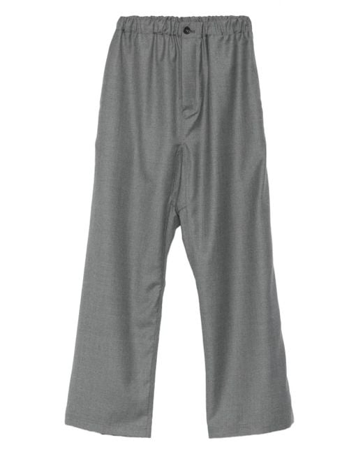 Sofie D'Hoore Gray Elasticated-Waist Wool Pants