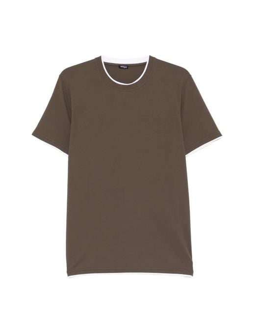 Kiton Brown T-Shirt À Col Rond for men