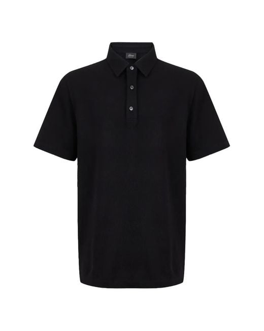 Brioni メンズ ブラック ピケ ポロシャツ 【公式通販】