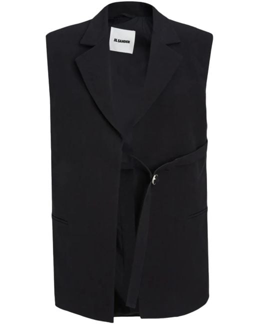 Jil Sander Black Belted Vest
