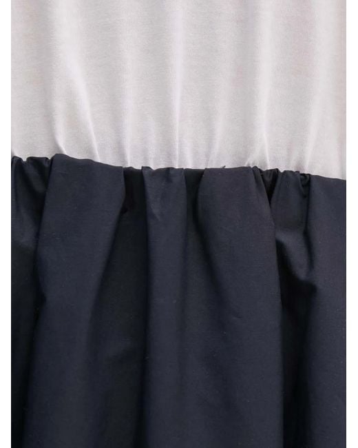 Sandro Ferrone Blue Gathered Midi Dress