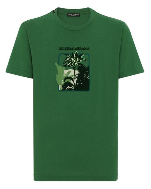Dolce & Gabbana T-shirt Met Palmboomprint in het Green voor heren