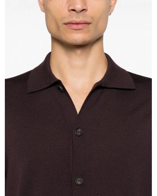 Camisa Con Botones Eleventy de hombre de color Purple