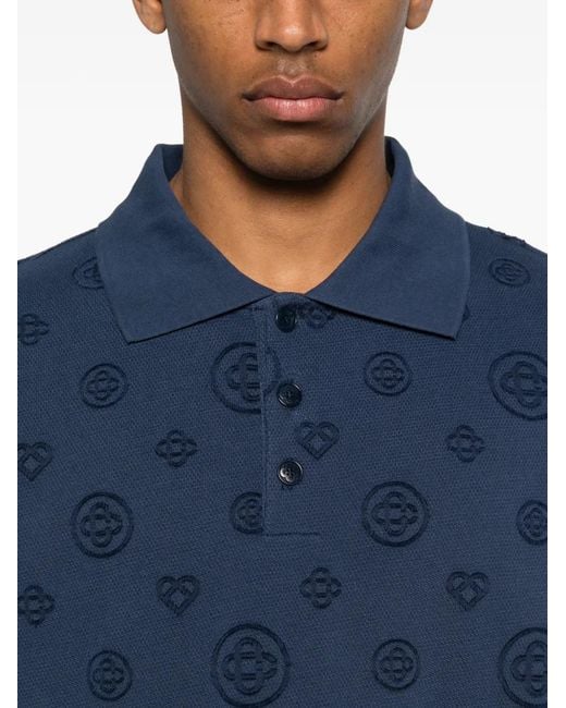 Casablanca Blue Monogram Polo for men