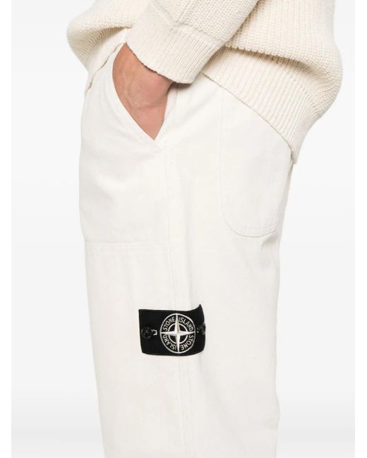 メンズ Stone Island ドローストリング パンツ White
