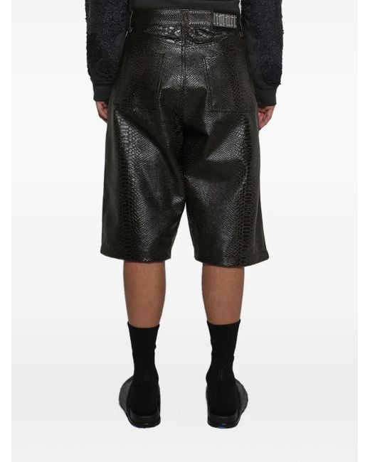 Earthling VIP Black Snakeskin-Effect Shorts for men