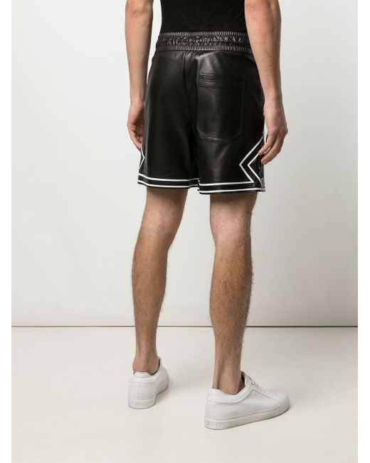 Amiri Appliqué-logo Leather Shorts in 