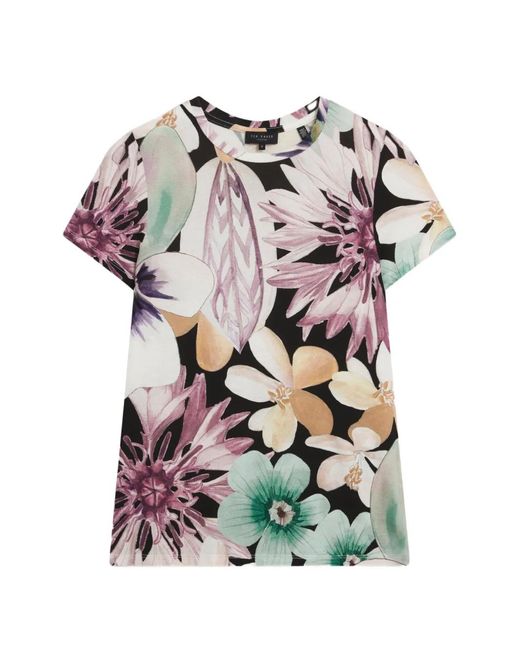 Ted Baker White Saalma Floral-Print T-Shirt