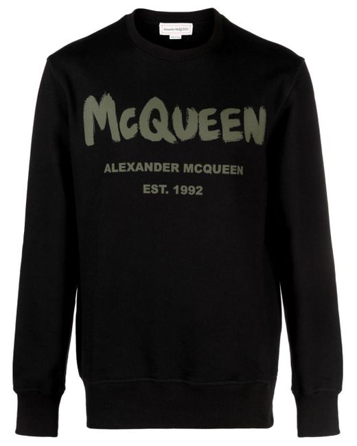 Felpa McQueen Graffiti di Alexander McQueen in Black da Uomo