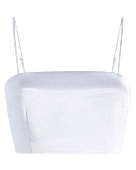 Cinq À Sept Broek Met Satijnen-Effect En Wijde Pijpen in het White