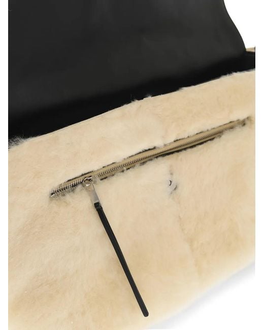 Jil Sander Natural Shearling Crossbody Bag