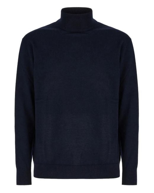 Diana Studio Blue Turtleneck Wool Sweater for men