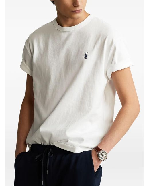 Polo Ralph Lauren White Chest-Logo T-Shirt for men