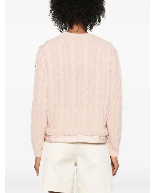 Moncler Pink Cable-Knit Sweater