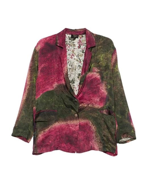 Yavi Red Blazer Mit Muster