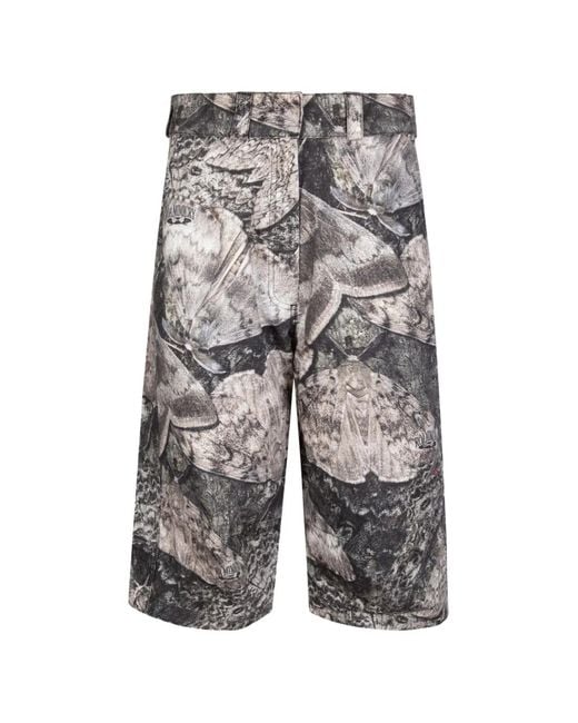Roa Gray Moth Print Three-Quarter Trousers