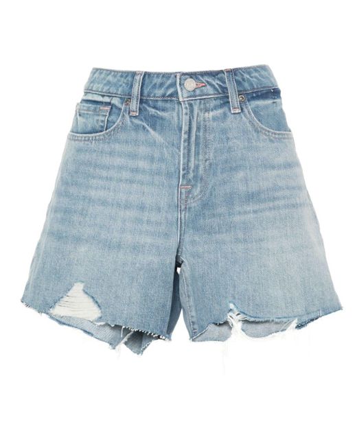 7 For All Mankind Blue Halbhohe Monroe Jeans-Shorts