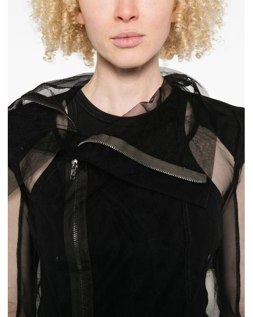 Rick Owens Black Veste De Moto À Manches Longues