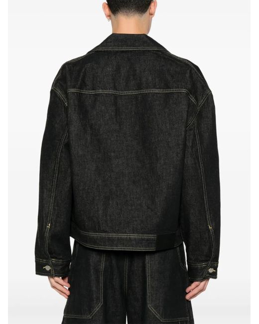 メンズ Studio Nicholson デニムジャケット Black