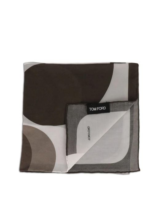 Tom Ford Black Abstract-Pattern Pocket Square for men