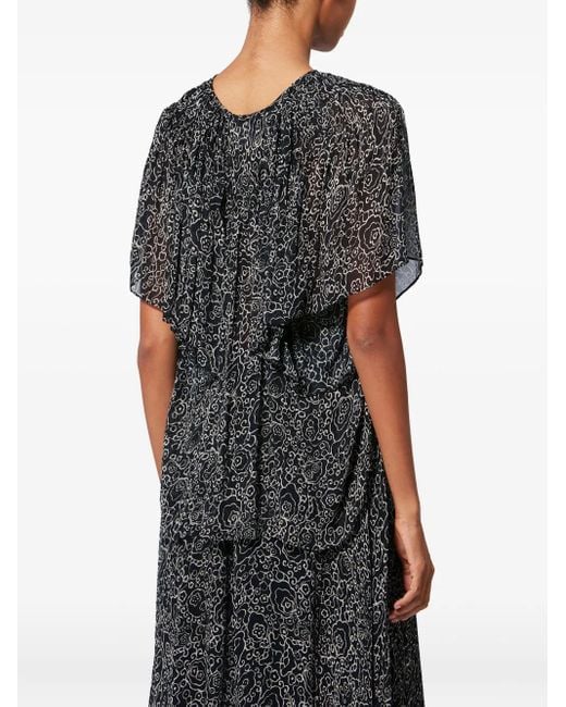 Isabel Marant Gray Neslya Printed Blouse