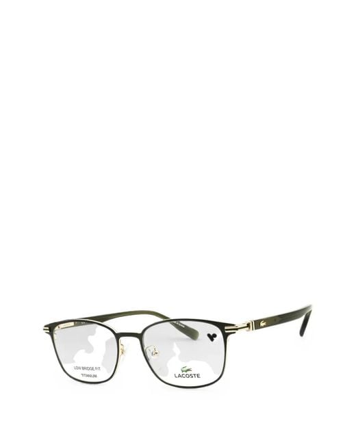 Lacoste Black Titanium Rectangle-Frame Glasses for men