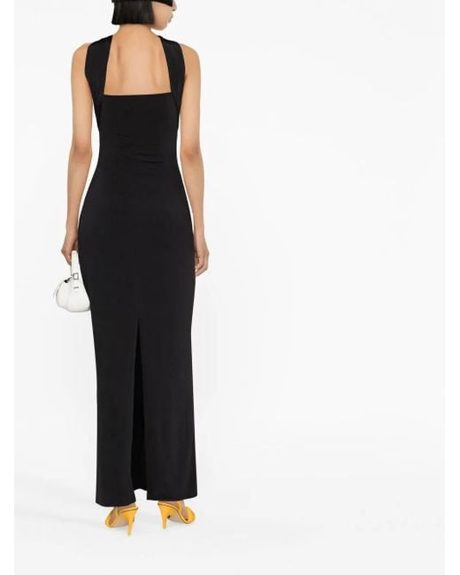 The Attico Black Draped Halterneck Dress