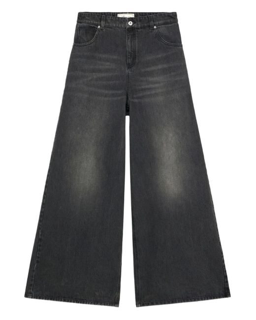 Blumarine Black Whiskering-Effect Jeans
