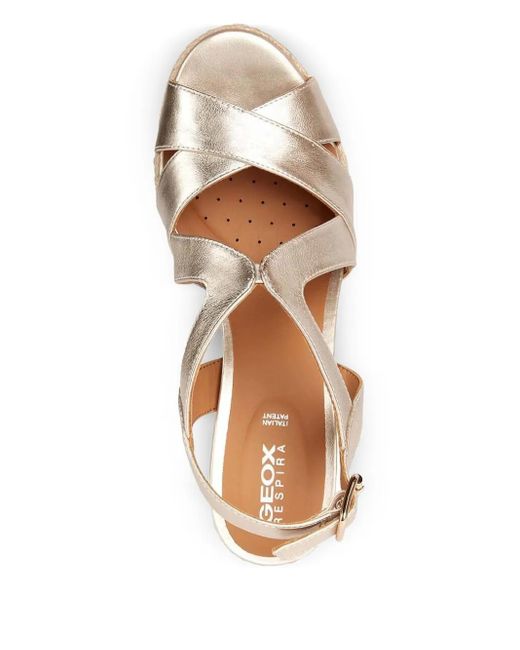 Geox Natural Leather Wedge Espadrilles