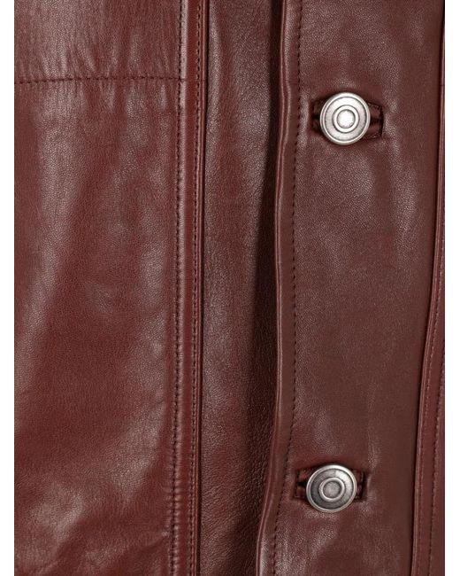 Giorgio Brato Brown Buttoned Leather Jacket for men