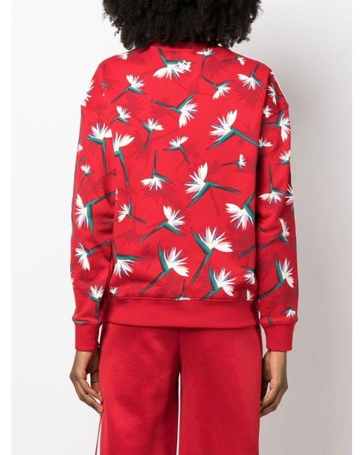 adidas Sweatshirt mit Blumen-Print in Rot | Lyst AT
