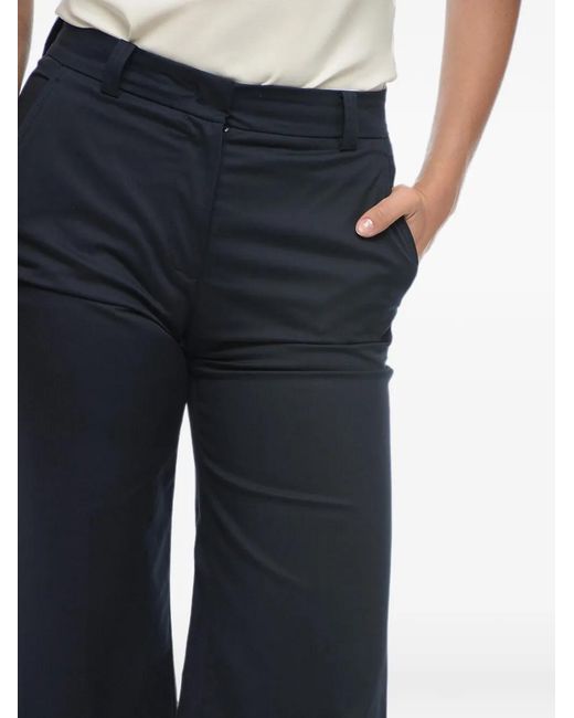Ql2 Blue Melody Wide-Leg Cotton Trousers