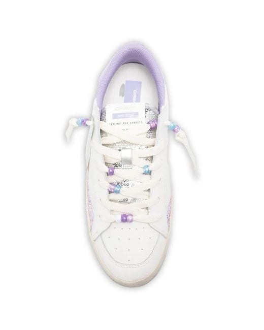 Crime London White Baskets À Paillettes