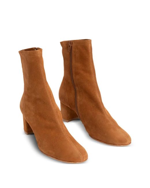 By Far Brown Sofia Suede Ankle Boots